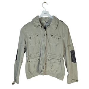 Levi's Olive Green Utility Field Jacket Womens XL Elbow Patch Military